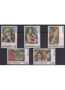 1975 San Marino Anno Santo Giotto 5 valori nuovi Sassone 938-42
